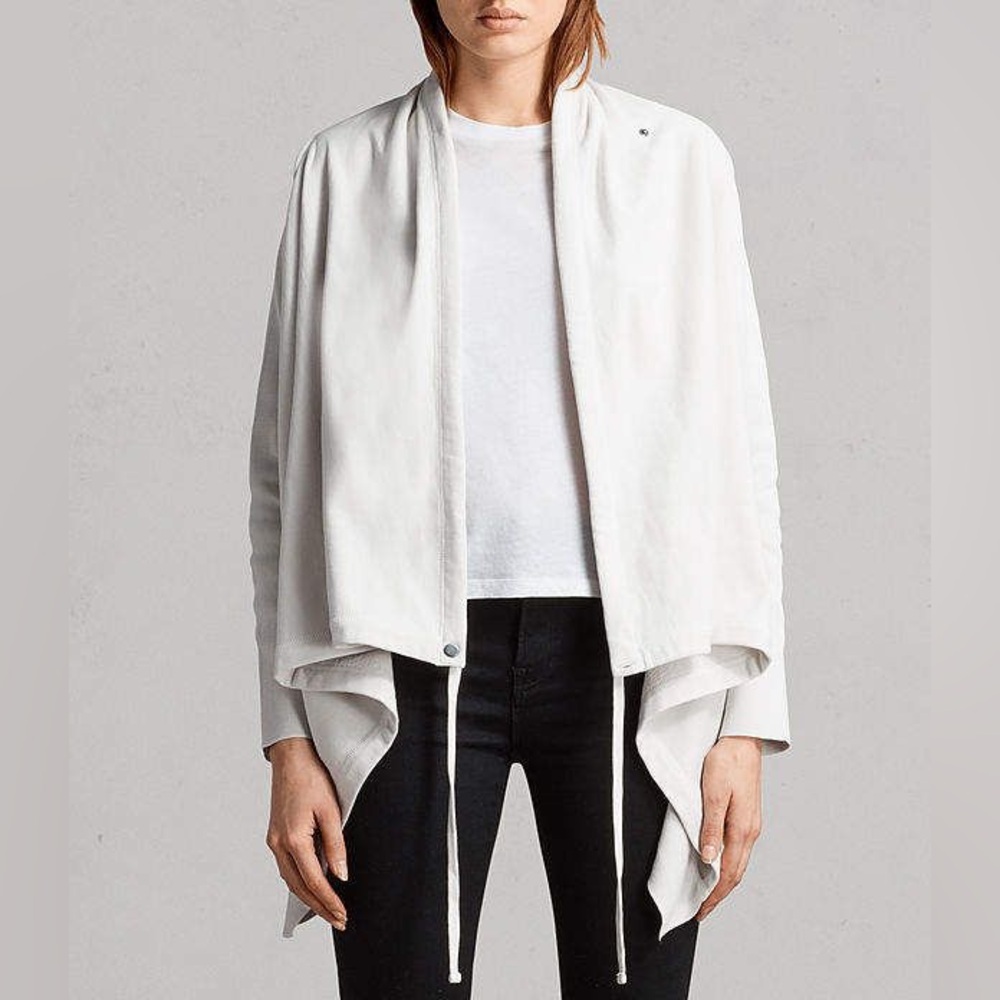 All Saints Ivy Drape Cardigan in Ivory